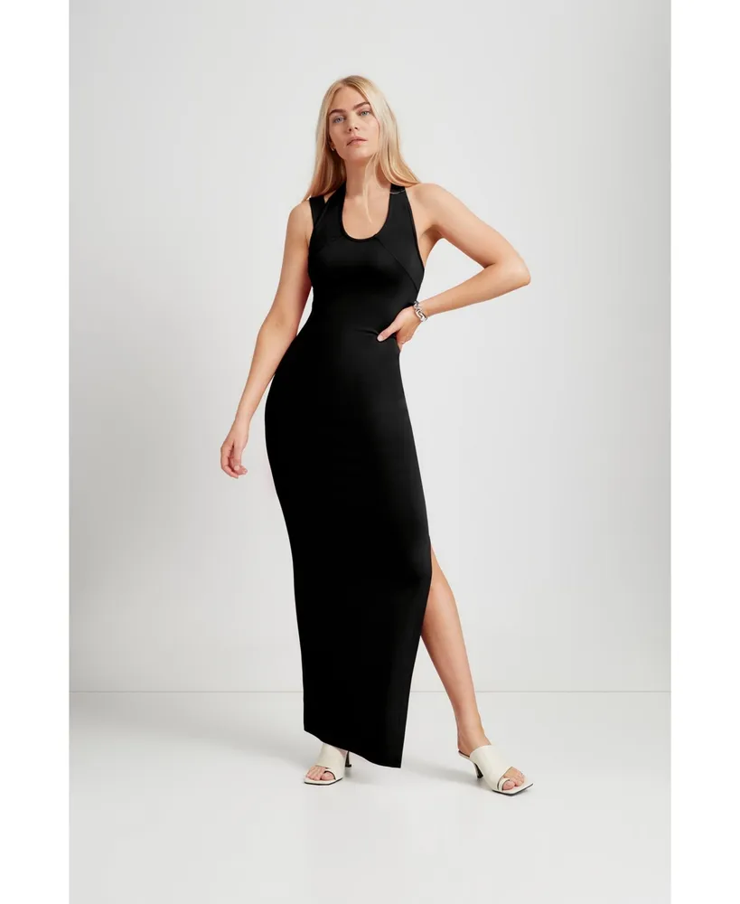 Karl Lagerfeld Paris Asymmetric-Hem Ponte Midi Dress