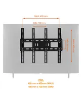 MegaMounts Heavy Duty Matte Black Finish Fixed Television Wall Mount for 26 - 55 Inch Plasma/Lcd/Led Televisions