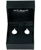 Effy Cultured Freshwater Pearl (9 mm) & White Topaz (1/20 ct. t.w.) Stud Earrings in Sterling Silver