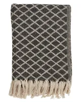 Saro Lifestyle Diamond Tassel Throw