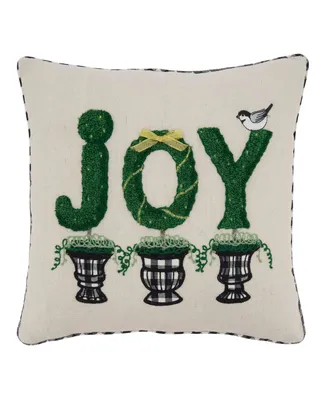 Saro Lifestyle Joy Topiaries Decorative Pillow, 18" x 18"