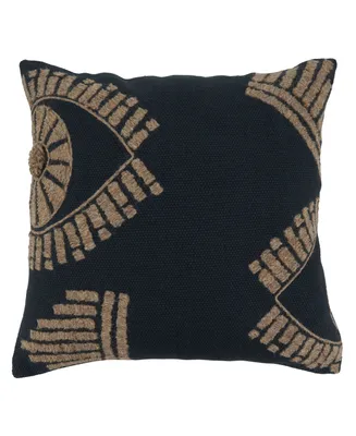 Saro Lifestyle Eye Design Embroidered Decorative Pillow, 20" x 20"