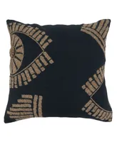 Saro Lifestyle Eye Design Embroidered Decorative Pillow, 20" x 20"