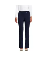 Lands' End Women's Tall Starfish Mid Rise Knit Denim Straight Jeans