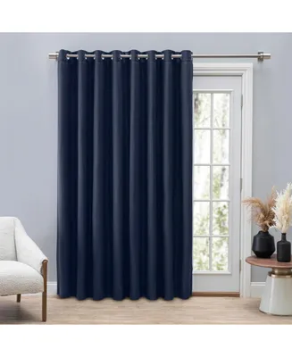Ricardo Grasscloth Lined Grommet Curtain Patio Panel w/Wand 110"W x 84"L