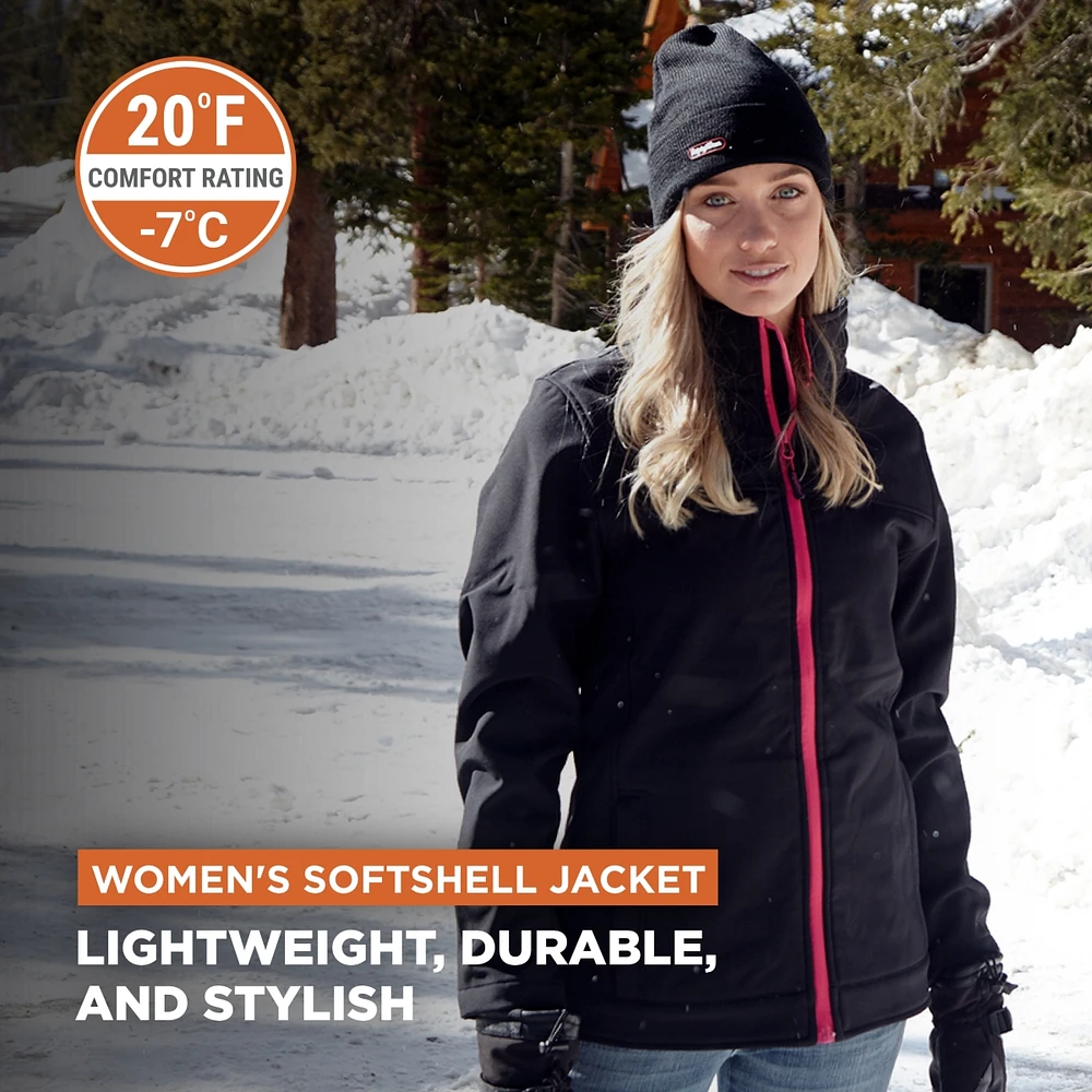 RefrigiWear Plus Size Warm Softshell Jacket Full Zip with Micro Fleece Lining