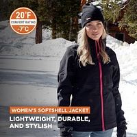RefrigiWear Plus Size Warm Softshell Jacket Full Zip with Micro Fleece Lining