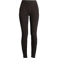 Lands' End Women's Sport Knit High Rise Corduroy Leggings