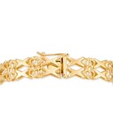 Openwork Filigree Link Bracelet in 14k Gold-Plated Sterling Silver