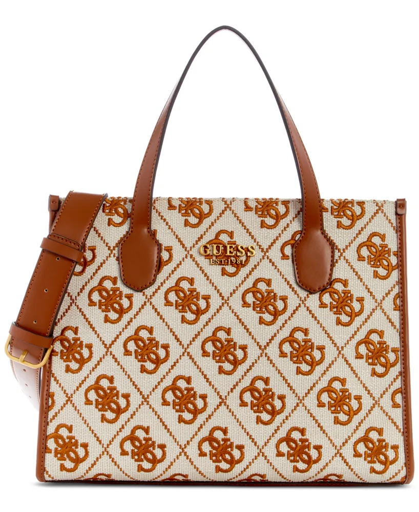 GUESS Silvana Monogram Double Compartment Mini Tote - Macy's