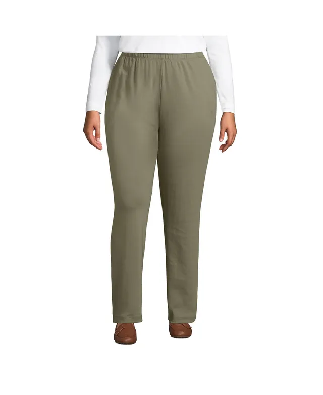 Lands' End Plus Sport Knit High Rise Elastic Waist Pants