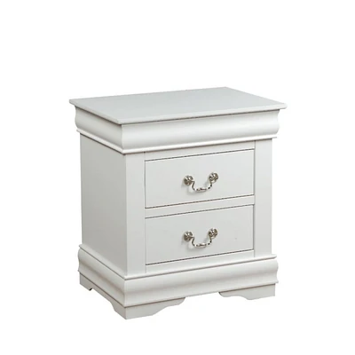 Simplie Fun Louis Philippe Nightstand in White