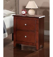 Selma Nightstand With 2 Drawers Storage In Brown Finish