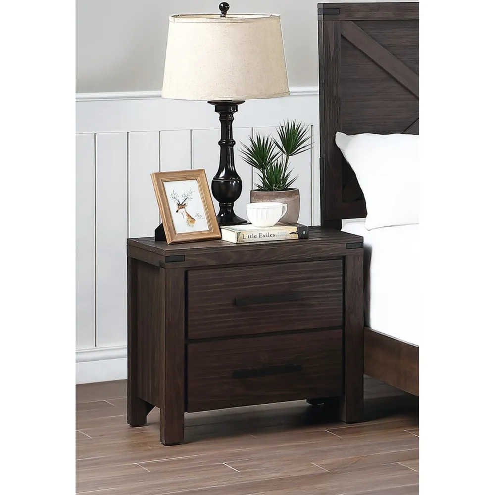 Streamdale Furniture Bedroom Furniture Simple Nightstand Drawers Bedside Table Solidwood