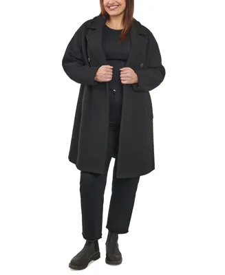 BCBGeneration Women's Plus Double-Breasted Boucle Walker Coat, Created for Macy's