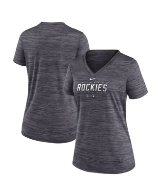Women's Nike Black Colorado Rockies Authentic Collection Velocity Practice Performance V-Neck T-shirt