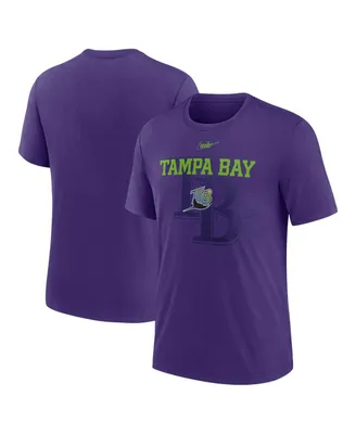 Men's Nike Purple Tampa Bay Rays Rewind Retro Tri-Blend T-shirt