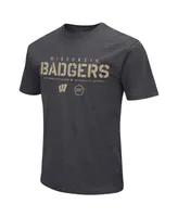 Men's Colosseum Heather Black Wisconsin Badgers Big and Tall Oht Military-Inspired Appreciation Playbook T-shirt