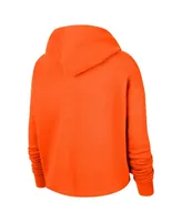 Women's Nike Orange Wnba Logo woman Team 13 Cropped Pullover Hoodie