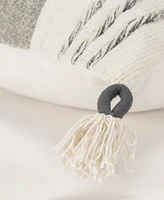 Rizzy Home Modern Stripe Tassal Decorative Pillow, 20" X