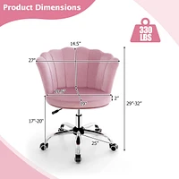 Velvet Petal Shell Office Chair Adjustable Swivel