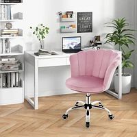 Velvet Petal Shell Office Chair Adjustable Swivel