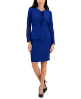 Le Suit Peplum Crepe Sheath Dress Suit, Regular and Petite Sizes