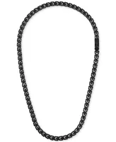 Bulova Men's Link Chain 24" Necklace in Black-Plated Stainless Steel