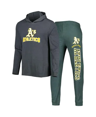 Men's Concepts Sport Green, Charcoal Oakland Athletics Meter Hoodie and Joggers Set