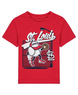 Toddler Boys and Girls Red St. Louis Cardinals On the Fence T-shirt