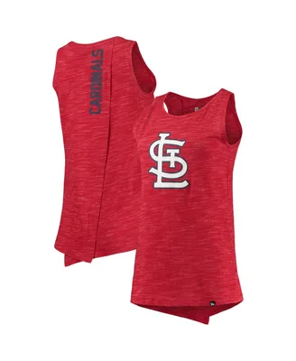 Women's New Era Red St. Louis Cardinals Space Dye Back-Knot Tank Top