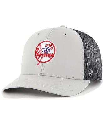 Men's '47 Brand Gray New York Yankees Secondary Trucker Snapback Hat