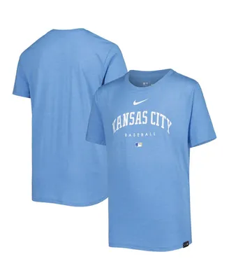 Big Boys and Girls Nike Light Blue Kansas City Royals Authentic Collection Early Work Tri-Blend T-shirt