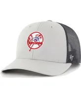 Men's '47 Brand Gray New York Yankees Secondary Trucker Snapback Hat