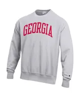 Men's Champion Heathered Gray Georgia Bulldogs Arch Reverse Weave Pullover Sweatshirt