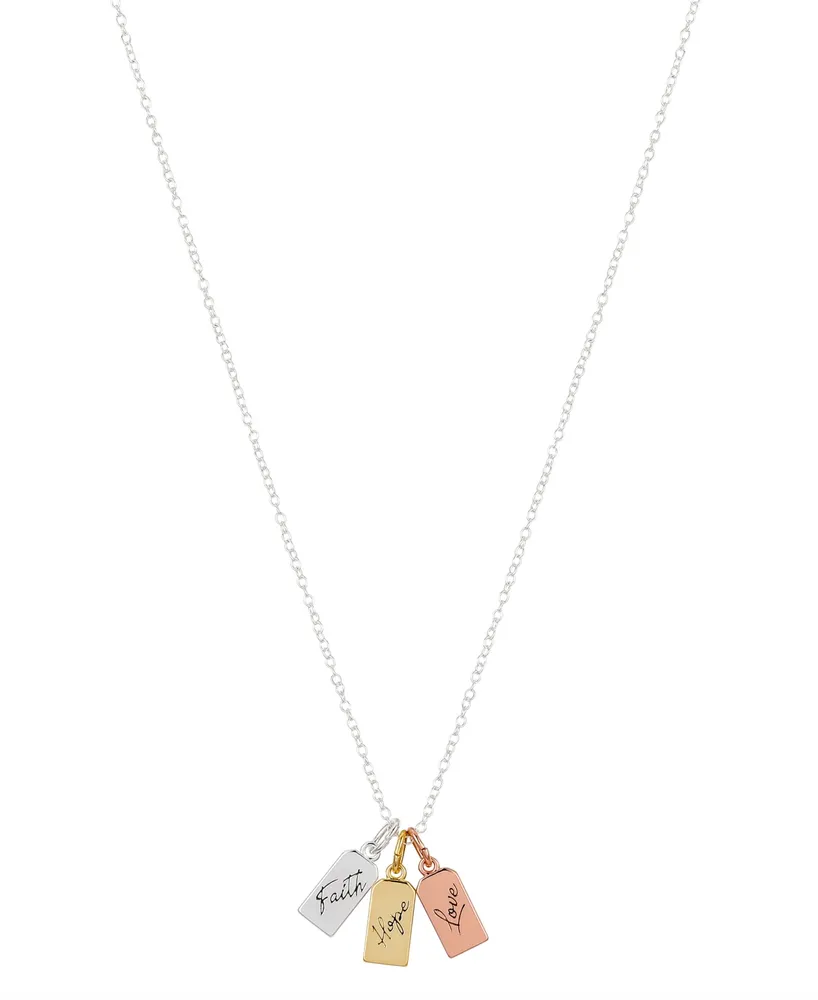 Unwritten Tri-Tone Charm Pendant Necklace - Tri