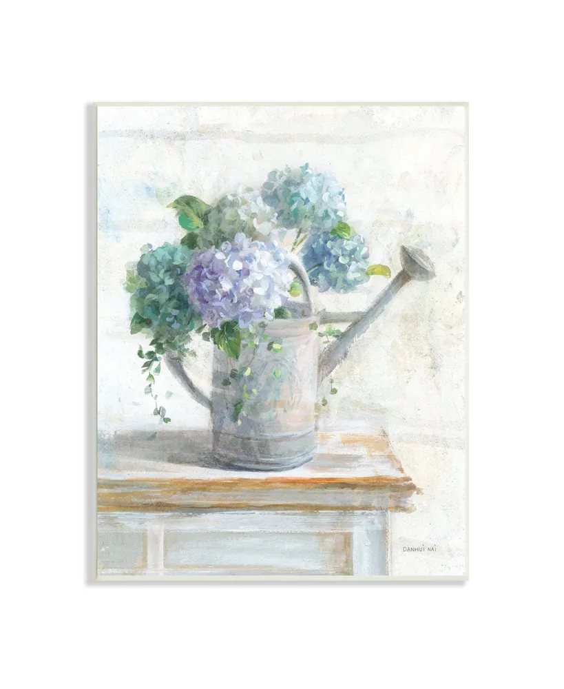 Stupell Industries Hydrangeas in Watering Can Wall Plaque Art, 13" x 19" - Multi