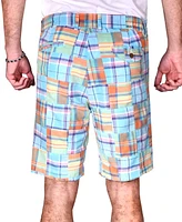 Men's Acid Wash Patch Madras Shorts