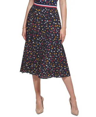 Tommy Hilfiger Women's Floral-Print Pleated Midi Dress