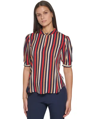 Tommy Hilfiger Women's Striped Elbow-Sleeve Blouse