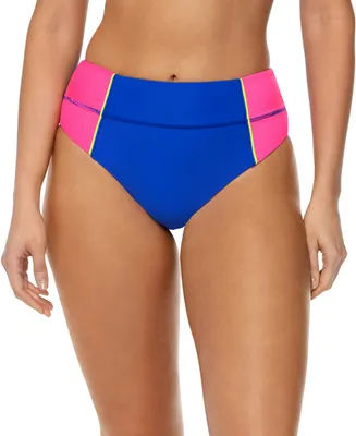Reebok Women's Colorblock High-Waist Bikini Bottoms