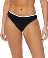 Reebok Women's Contrast-Trim Hipster Bikini Bottoms