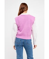 English Factory Women's Knit Sweater Vest