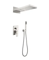 Simplie Fun Shower System, Waterfall Rainfall Shower Head With Handheld, Shower Faucet Set For Bathroom