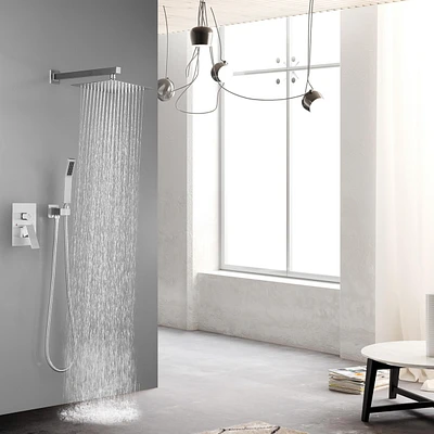 10 Inch Shower Head Bathroom Luxury Rain Mixer Shower Complete Combo Set Wall Mounted