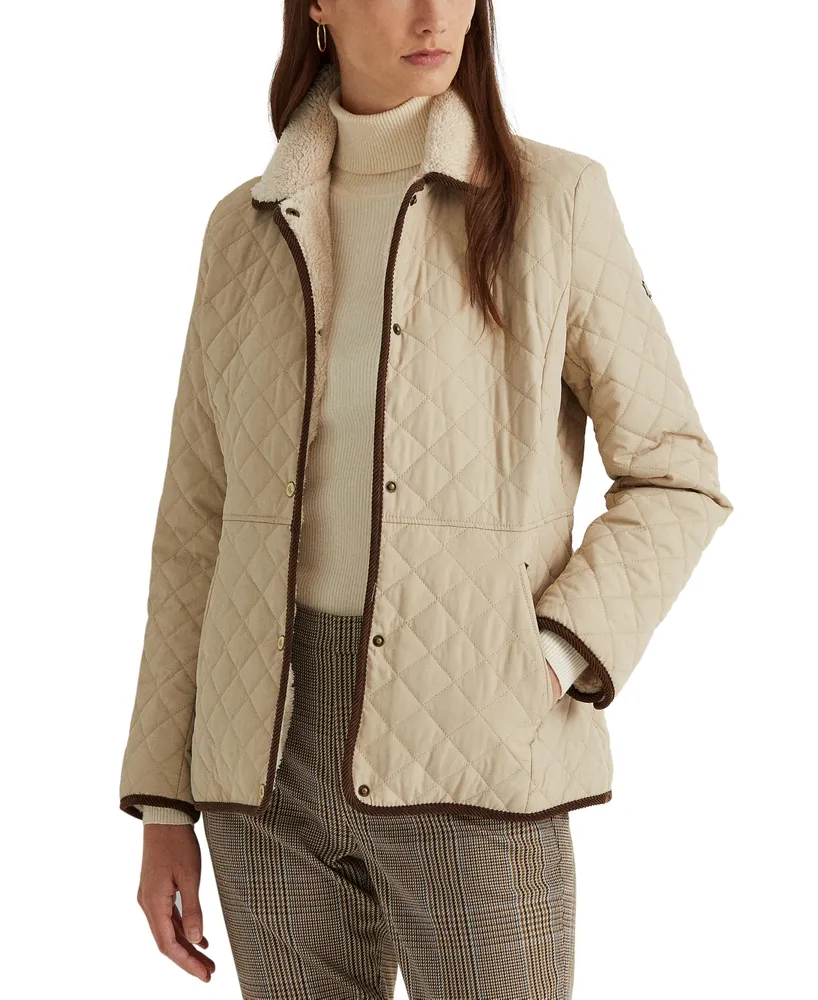 Lauren Ralph Lauren Women's Faux-Sherpa-Collar Quilted Coat