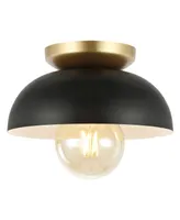 Paulina 8.5" 1-Light Classic Industrial Iron Led Flush Mount