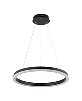 Baxter 23.5" 1-Light Modern Contemporary Aluminum Integrated Led Hoop Pendant