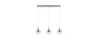 Elyse Teardrop 33" 3-Light Modern Mid-Century Iron, Acrylic Integrated Linear Led Pendant