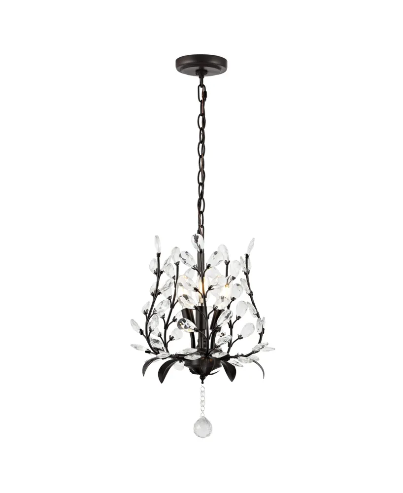 Adoria 12" 3-Light Contemporary Bohemian Iron, Acrylic Led Pendant